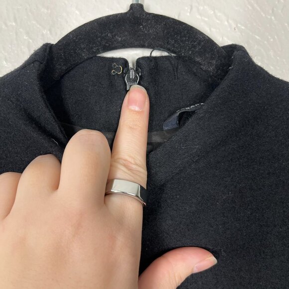 Banana Republic Black 100% Wool Mock Neck Sleeveless Midi Length Dress - Picture 11 of 11